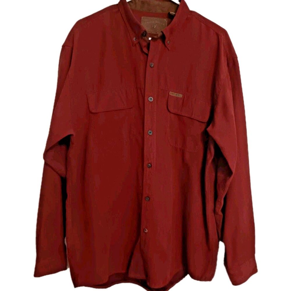 North River Outfitters Men’s  Sz L Long Sleeve Button Up Shirt Rust Red